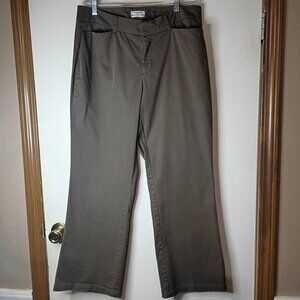Dockers Women's Pants 14P Medium Brown Straight Leg Career Slacks